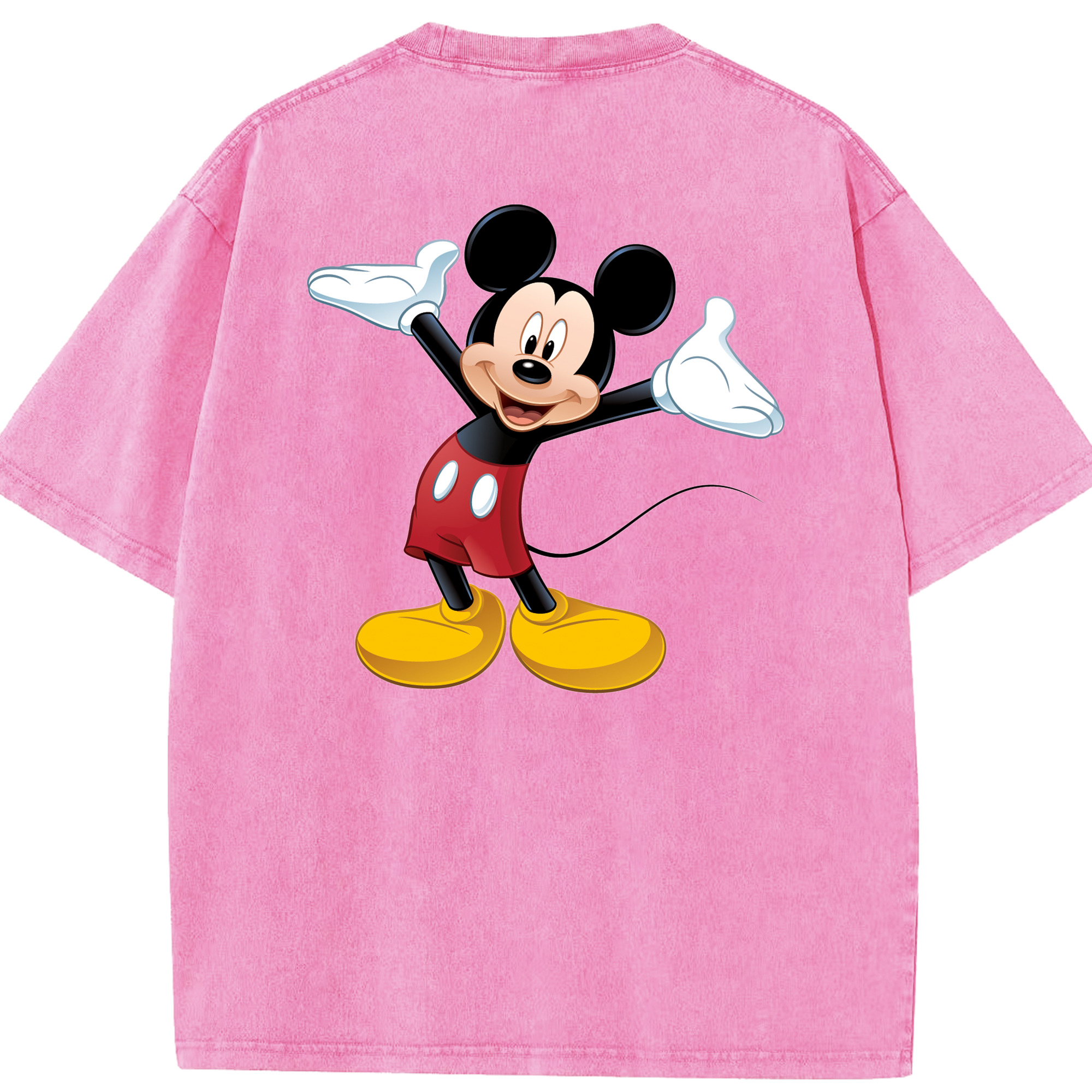 （画像用） ミッキーマウス Mickey Mouse 綿100% ヴィンテージ風 半袖Tシャツ（背面プリント）